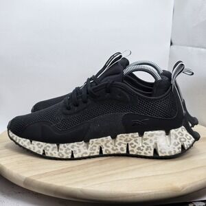 Women's Size 8.5 - Reebok Zig Dynamica GV8806 Black Print Casual Shoes‎ Sneakers